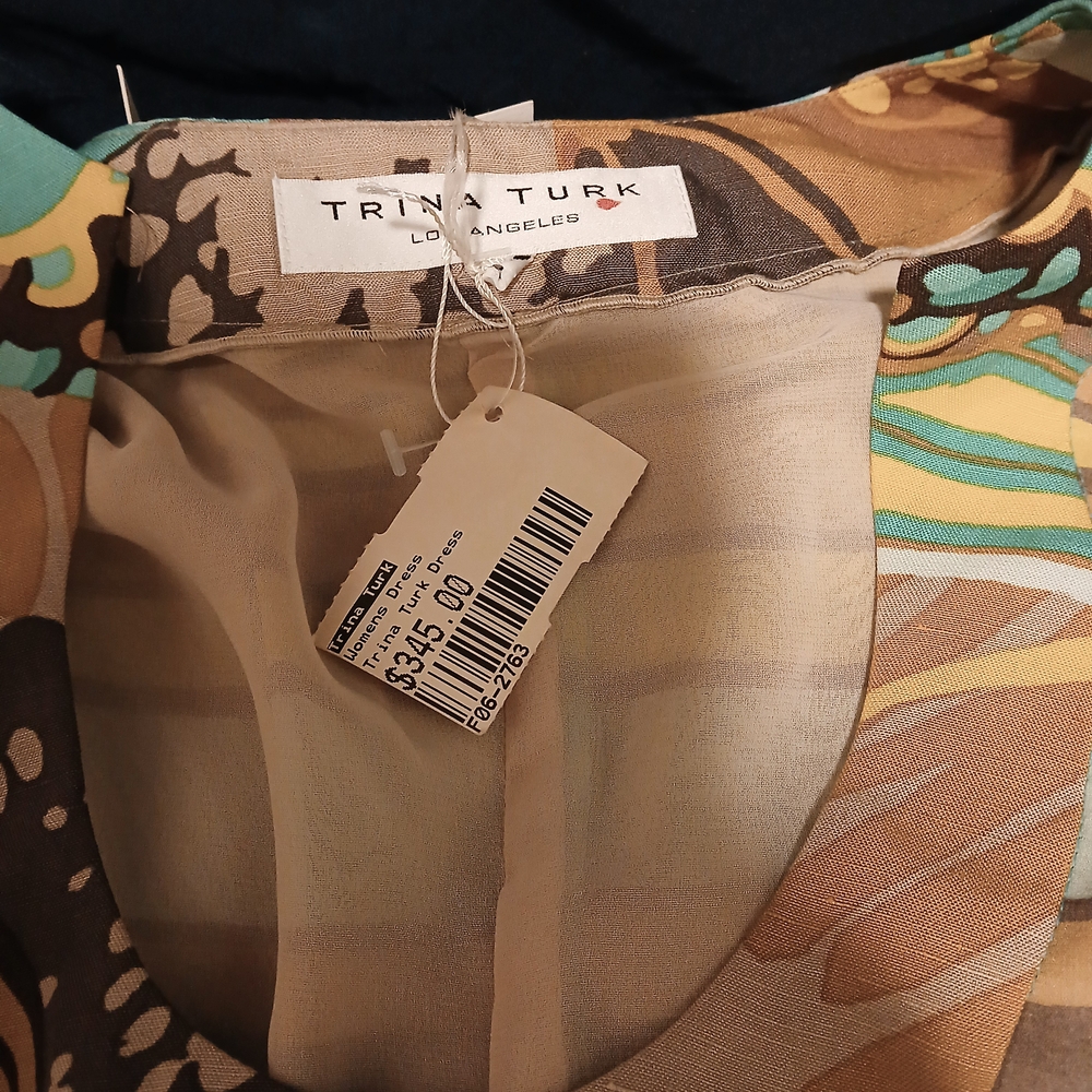 Trina Turk Earthy Tones Patterned Blouse